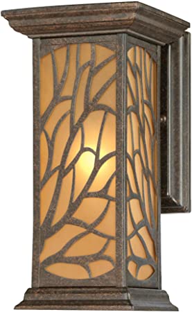 Westinghouse Lighting 6315000 Glenwillow One-Light Outdoor Wall Lantern, Victorian Finish Frosted, Bronze with Amber Glass