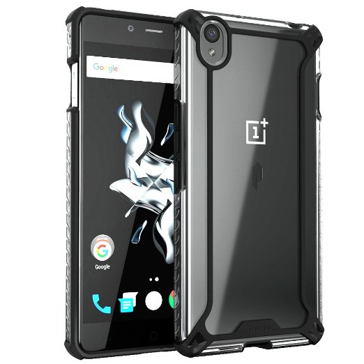 OnePlus X Case, POETIC Affinity Series Premium Thin/No Bulk/ protection where its needed/Clear/Dual material Protective Bumper Case for OnePlus X (2015) Black/Clear
