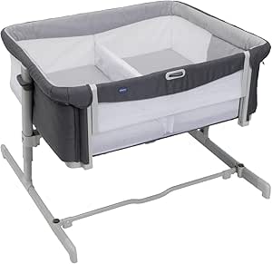 Chicco Next2Me Twins, lit bébé cododo côte à côte pour jumeaux, 2 matelas, barre latérale à ouverture d'une seule main, hauteur réglable, réglable sur 11 niveaux de hauteur, pieds pliables, 0m .