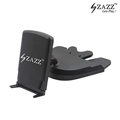 ZAZZ Easy to Mount CD Slot Magnetic Smartphone MOBILE/GPS Device Universal Holder , 360 degree Rotateable Cradle, Strong, Durable ABS Plastic, ZeroEffort mount & take-off device
