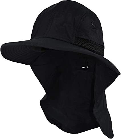 MG Nylon Juniper 4 Panel Safari Wide Brim Flap Cap Hat