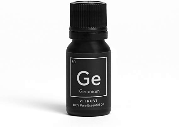 Vitruvi Geranium Essential Oil, 100% Pure Undiluted Premium Grade Essential Oil, All Natural (.34 oz)