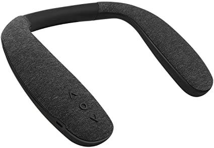 QiCheng&LYS Neckband Bluetooth Speaker Companion Speaker Black Wearable Bluetooth Speaker Superb Audio Quality,10H Playtime (908)