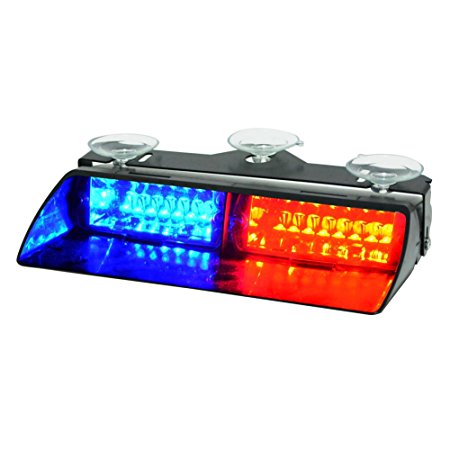 WOWTOU Emergency Strobe Dash Light 16W Red Blue LED with 18 Flash Patterns for Police Hazard Warning Cars POV Traffic Advisors