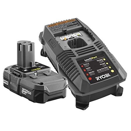 Ryobi P102-P118 18-Volt One Plus ZRP118 Dual Chemistry Battery Charger and 1 ZRP102 Lithium-Ion Battery (Renewed)