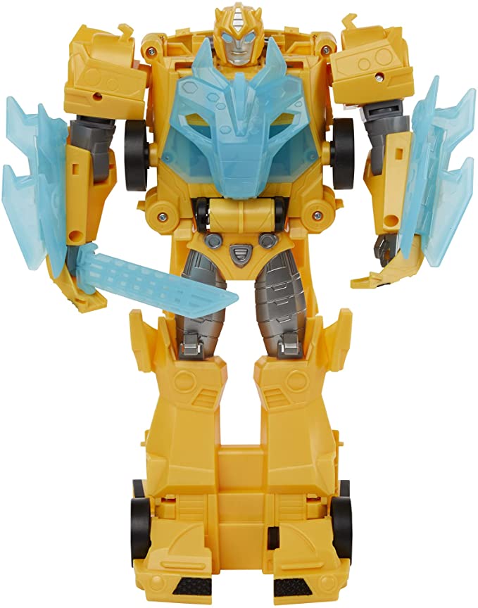 Transformers Toys Bumblebee Cyberverse Adventures Dinobots Unite Roll N’ Change Bumblebee Push-to-Convert Action Figure, 6 and Up, 10-inch