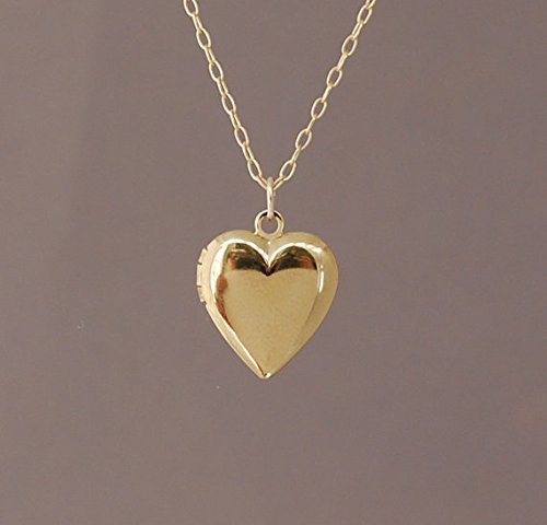 Small Gold Filled Heart Locket Necklace also in Sterling Silver and Rose Gold