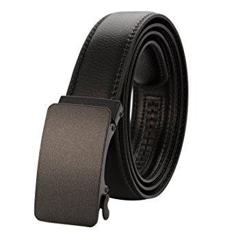 KingMoore Men's Genuine Leather Ratchet Dress Belt With Automatic Buckle