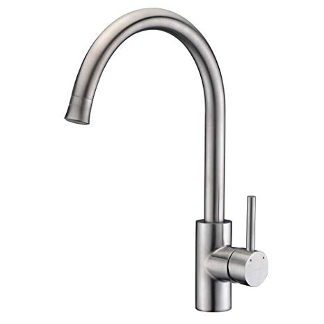 Kitchen Sink Faucet Stainless Steel Crea Two Function Farmhouse Sink Faucets Mixer Tap, Brushed Nickel