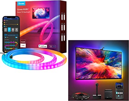 Govee TV LED Backlight, RGBIC LED Strip Lights for TV, Wi-Fi Neon TV Lights for 48-55 inch & 65-75 inch TVs, Bundle with DeamView T1 Wi-Fi TV Backlights for 55-65inch TVs, Work with Alexa and APP