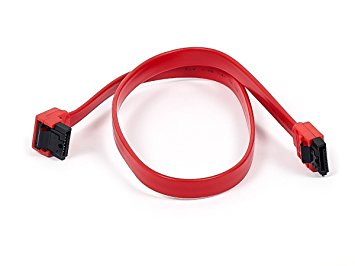 Monoprice 18-Inch SATA III 6.0 Gbps Cable with Locking Latch and 1 x 90-Degree Plug (108785)
