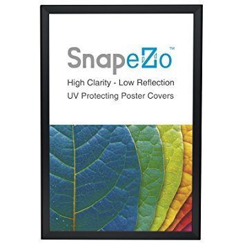 Black Snap Frame 20x30 Inches, 1.25" SnapeZo Profile, Front Loading Quick Poster Change, Wall Mounted, Professional Series