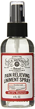 J.R. Watkins Natural Pain Relieving Liniment Spray, Menthol & Camphor, 4 oz (Pack of 2)