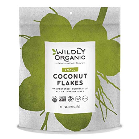 Certified Organic Coconut Flakes, Small Cut, Unsweetened, Dehydrated at Low Temperatures for Tender & Crisp Texture. Feel the Oils Melt In Your Mouth, Wildly Organic - 8 OZ