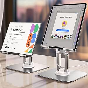 LISEN Tablet Stand for Desk for iPad Stand Holder Adjustable, Portable Monitor Stand Tablet Holder Travel Home Office 2024 iPad Pro Essentials for Table Mount/Monitor/PS/Switch iPhone 15.6"-4.7"