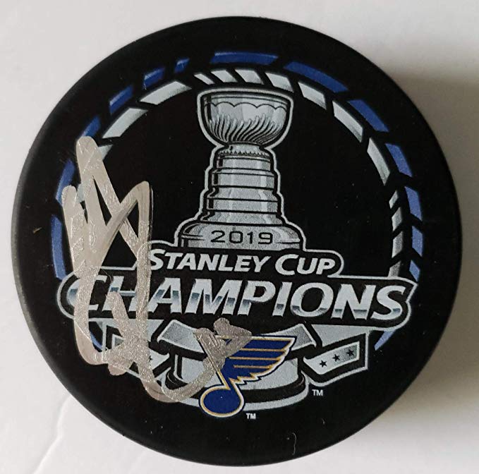 MacKenzie MacEachern Autographed Puck St Louis Blues 2019 Stanley Cup Champions NHL