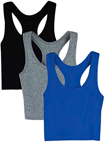 Ritera Women Crop Tank Tops Sport Cotton Racerback Seamless Activewear Crop Top for Yoga Gym Workout Fitness