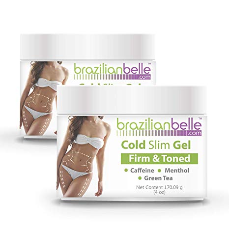 Cellulite Cold Slim Gel with Caffeine, L- Carnitine, and Green Tea Extract - Fights the Appearance of Cellulite and Stretch Marks - Quick Absorption- Cryo(6 oz) (2 Jars)
