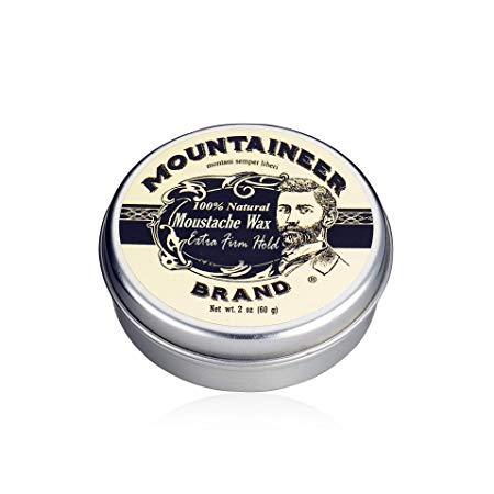 Mustache Wax by Mountaineer Brand - All-Natural, No Residue, Clear and Easy to Use, 2 oz Tin (Extra Firm Hold (Unscented))