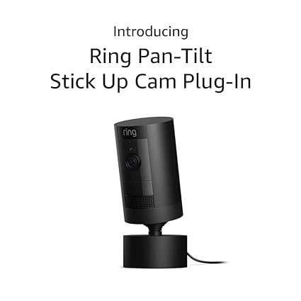 Ring Pan Tilt Stick Up Cam Plug-In, 1080p HD Plug-In Indoor/Outdoor Camera with 360° Pan-Tilt, Color Night Vision, Live View, Two-way Talk, Built-in Siren, Motion Detection, Works with Alexa, Black