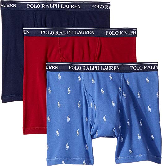 Polo Ralph Lauren Mens Classic Fit w/Wicking 3-Pack Boxer Briefs
