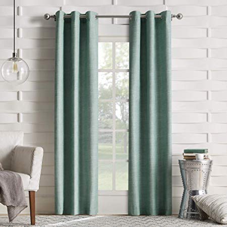 Sun Zero Randall Linen Texture Thermal Insulated Curtain Panel, 40" x 63", Mineral