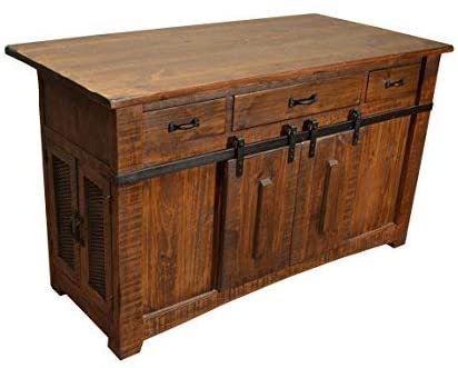 Crafters and Weavers Greenview 3 Drawer Kitchen Island w/2 Sliding Doors & 2 Mesh Doors/Kitchen Counter