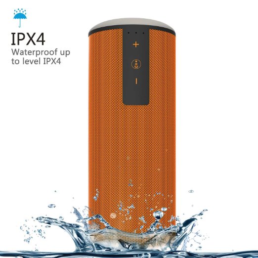 Trendwoo Premium Outdoor Waterproof Bluetooth V4.0 Stereo Speaker with DSP Noise Reduction Built-in 12W Dual X-Bass Driver and 4000mAh Battery up to 15hours Playtime for iPhone Samsung and More (Orange)
