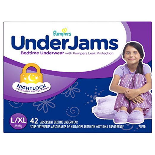 Pampers UnderJams Bedtime Underwear Girls Size L/XL, 42 Count