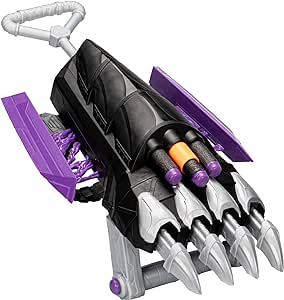 Marvel Mech Strike Mechasaurs Black Panther Sabre Claw Blaster, NERF Blaster with 3 Darts, Role Play Super Hero Toys for Kids Ages 5 and Up