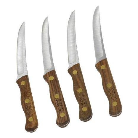 Chicago Cutlery B1441104670 4-Piece Walnut Tradition Steak Knife Set