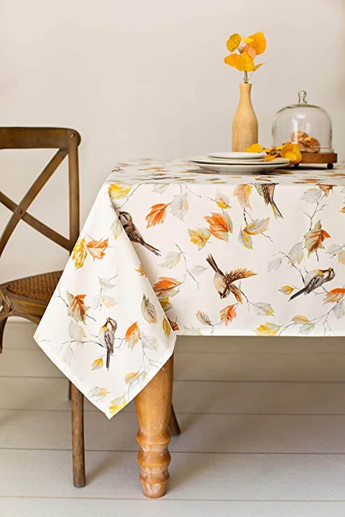 Benson Mills Printed Spillproof Tablecloth for Thanksgiving, Harvest and Fall(Golden Autumn,60" X 84" Rectangular)