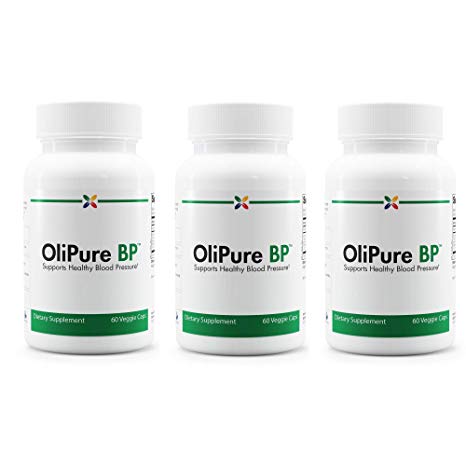 Stop Aging Now - OliPure BP - Olive Leaf Extract Blood Pressure Support Formula - 180 Veggie Caps (3 Bottles)