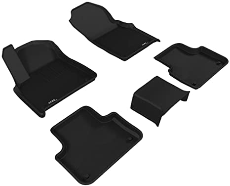 3D MAXpider Complete Set Custom Fit All-Weather Floor Mat for Select Audi Q7 Models - Kagu Rubber (Black)