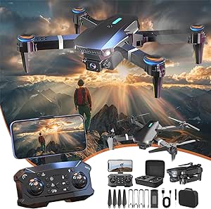 Aerial Photography Drones with 1080P HD FPV Camera, Foldable FPV Camera Remote Control RC Quadcopter Helicopter With Trajectory Flight, Altitude Hold, Headless Mode, Start Speed Adjustment Sales Today