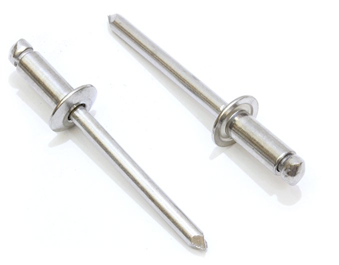 Rivets, Stainless Steel, 3/16" x 3/4", Gap (.62 - .75)", (100 Pack), Blind Rivets By Bolt Dropper. (6-12)