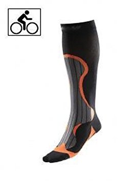 BriteLeafs Professional Cycling Athletic Sports Graduated Support Compression Socks - 20-30mmHg Firm Support, Knee High, Professional Grade, Unisex with Coolmax (X-Large, Black/Orange)