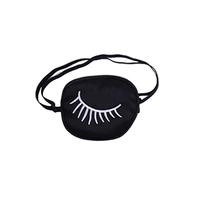 1PCS Black Silk Wadding Eye Piece Shading Adjustable One Eye Patch Strabismus Corrected Amblyopia Sponge Eye Paste Visual Recovery Cover Pads Blinders for Adults