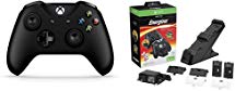 Xbox Wireless Controller - Black Bundle with PDP Energizer Xbox One Controller Charger with Rechargeable Battery Pack for Two Wireless Controllers Charging Station Black (Package May Vary)