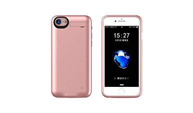Deriruler Battery Charger Case For Both iPhone 7 and iPhone 6(S) 4.7" inch 3000Mah Battery Case External Rechargeable Backup Pack Case Protective Charger Case(Rose)