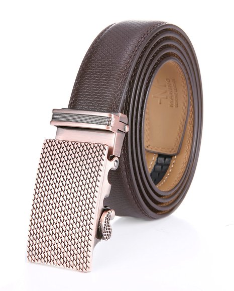Marino Men's Genuine Leather Ratchet Dress Belt with Automatic Buckle, Enclosed in an Elegant Gift Box