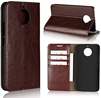 iCoverCase for Motorola Moto G5S Plus Case, Premium Leather Wallet Case [Slim Fit] Folio Book Design with Stand and Card Slots Flip Case Cover for Motorola Moto G5S Plus 5.5 inch(Dark Brown)