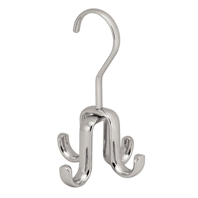 InterDesign Axis Rod Closet Organizer Hook 4 Hanger, Chrome