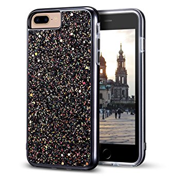 iPhone 8 Plus Case, iPhone 7 Plus Case, MIRACASE Bling Sparkle Dual Layer Shockproof Hard PC Cover Soft TPU Inner Glitter Case for iPhone 7 Plus/8 Plus/6 Plus/6S Plus (5.5"), Black