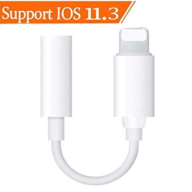 2 Pack Headphone Jack Adapter, Connecter to 3.5mm Audio Jack Earphone Extender Jack Stereo Compatible Phone 8/8 Plus/Phone X/Phone 7/7 Plus (White)