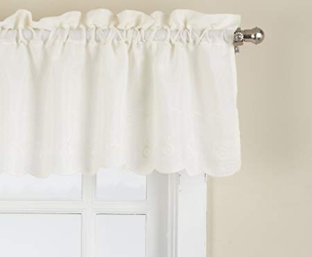LORRAINE HOME FASHIONS Candlewick Tailored Valance, 60 by 12-Inch, Cream