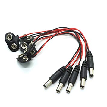 IDS 10 Pcs 9v Battery Clip, 9V Battery Power Cable Plug Clip 2.1 X 5.5mm Male DC Plug for Arduino