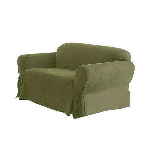 Green Living Group Chezmoi Collection Soft Micro Suede Light Moss Couch/Sofa Cover Slipcover with Elastic Band Under Seat Cushion, Green (Color May Vary)