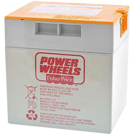 Power Wheels By Fisher-price 00801-1661 ORANGE TOP BATTERY