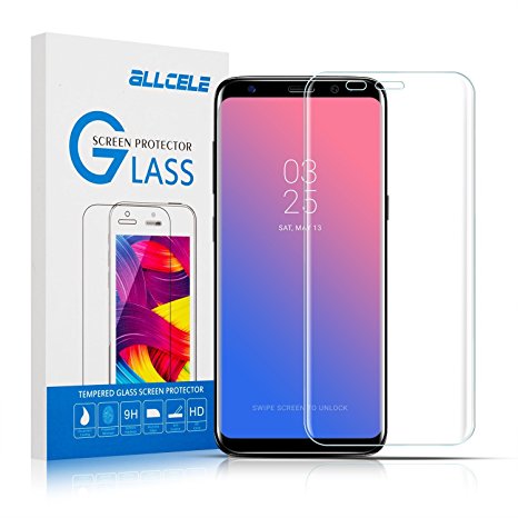 Galaxy S8 Plus Screen Protector S8 Plus Tempered Glass ALLCELE 3D Curved HD Clear Screen Protector Anti-Scratch Anti-Fingerprint[Case-Friendly] for Samsung Galaxy S8 Plus